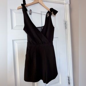 Zara Basics Sleeveless Romper with Lace Detail